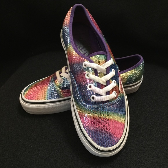 rainbow sequin sneakers